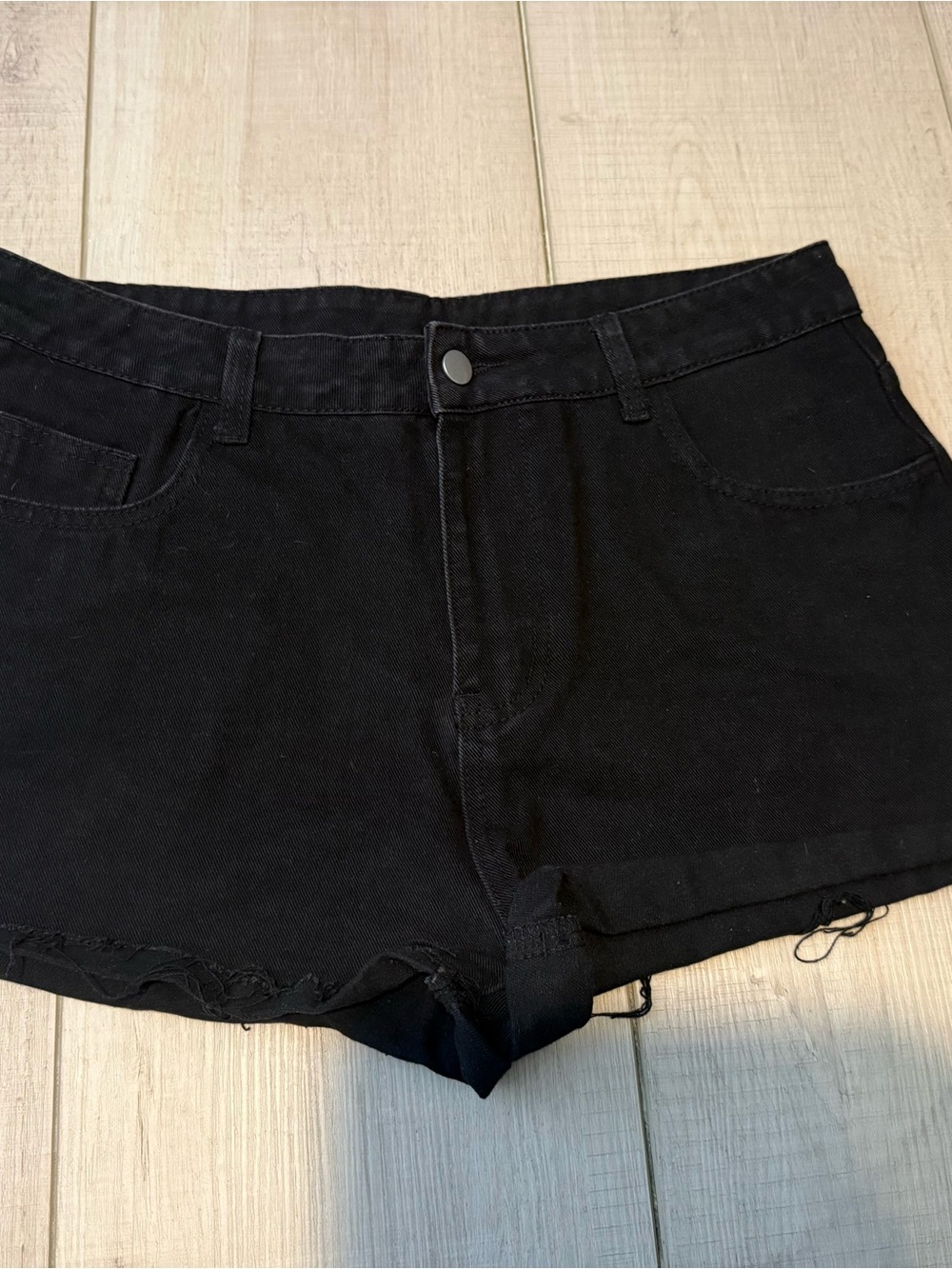 American Eagle Outfitters Black Denim Cutoff Shorts